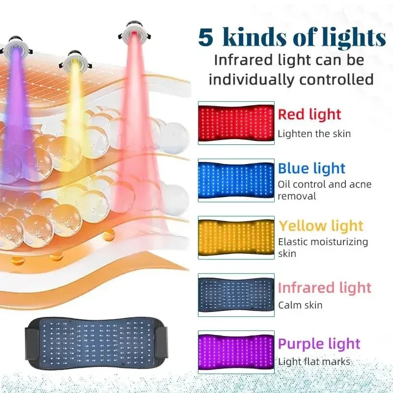Lâmpada de LED Fototerapia Facial 5 Cores Dobrável - Imagem 3