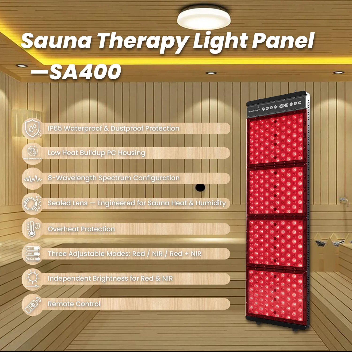 Painel de LED Luz Vermelha Infravermelha SA400 Corpo - Imagem 2