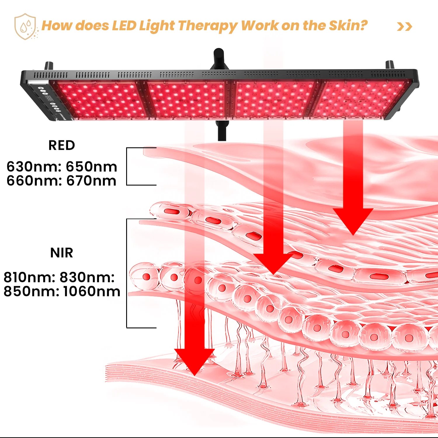 Painel de LED Luz Vermelha Infravermelha SA400 Corpo - Imagem 4