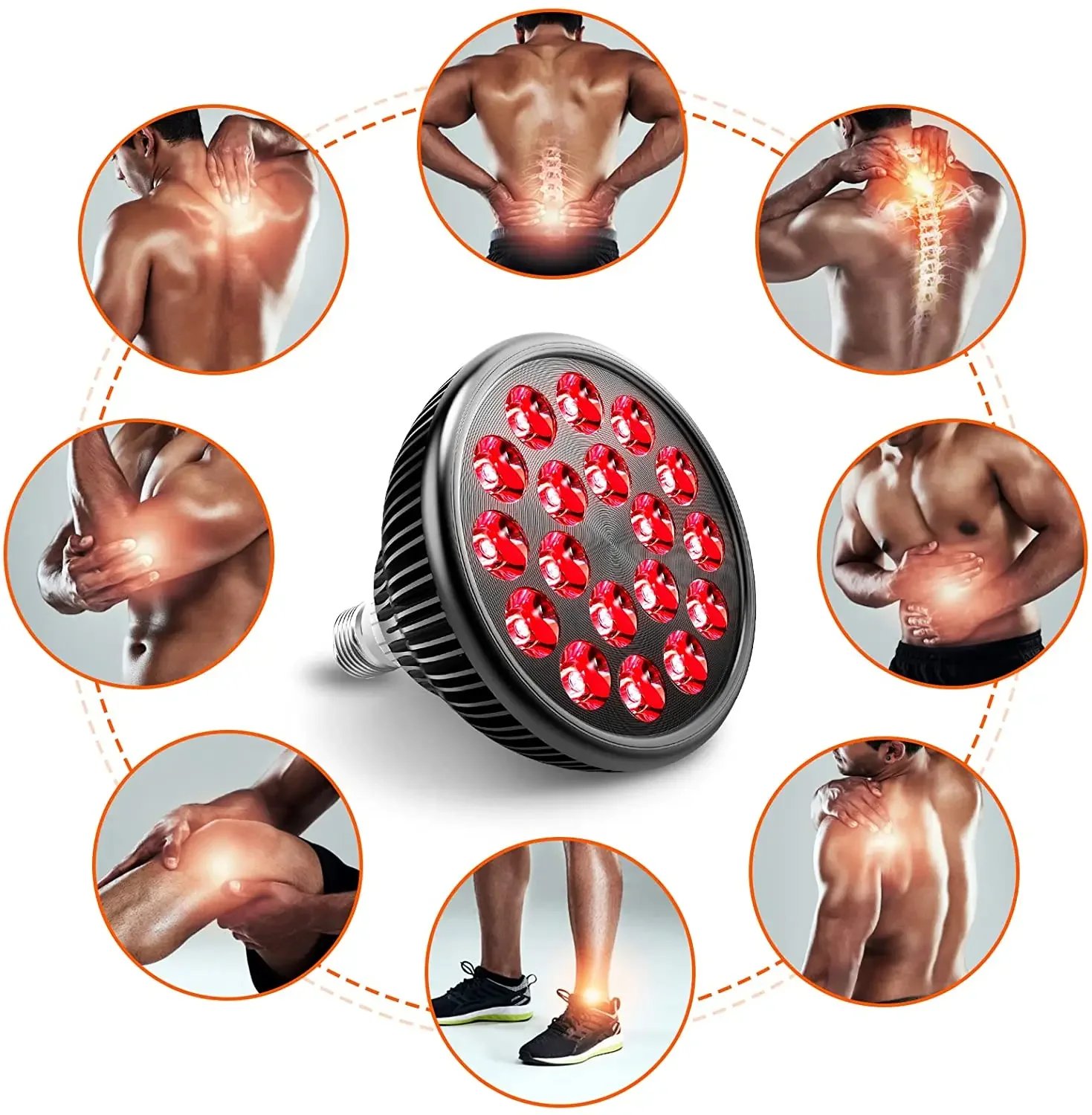 NOOGNEEW Lâmpada LED 54W Infravermelho 660nm 850nm E27 - Imagem 2