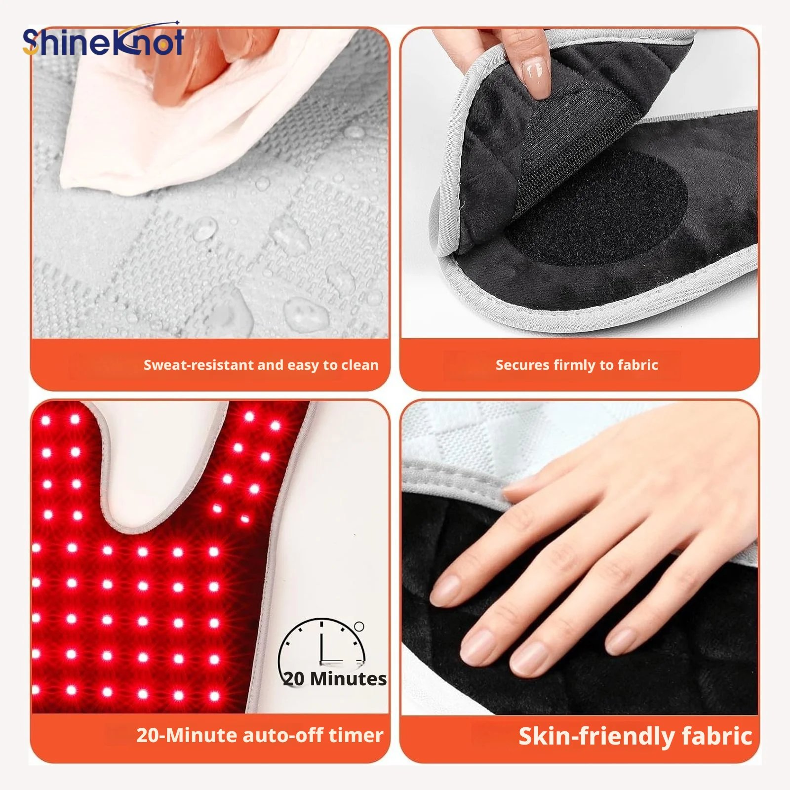 SHINEKNOT Lâmpada de Infravermelho Ombro Pescoço 104 LEDs - Imagem 2