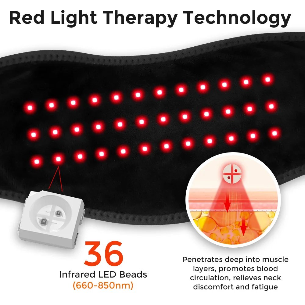ZONGKUNG Cinto de LED para Pescoço 36 LEDs Vermelho e Infravermelho - Imagem 2