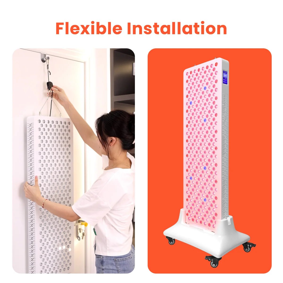painel de luz vermelha azul