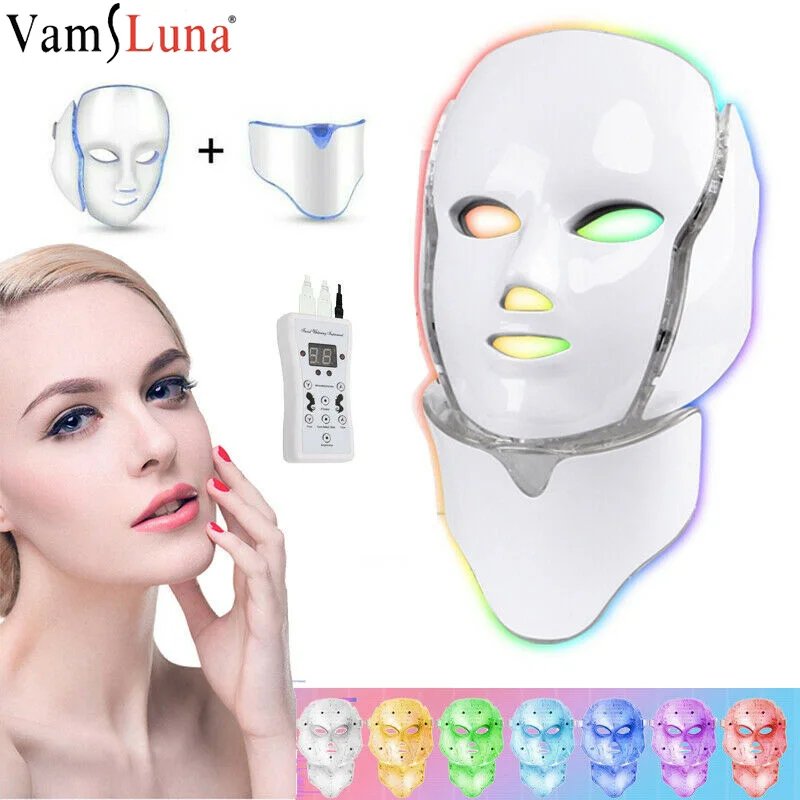 máscara facial led 7 cores