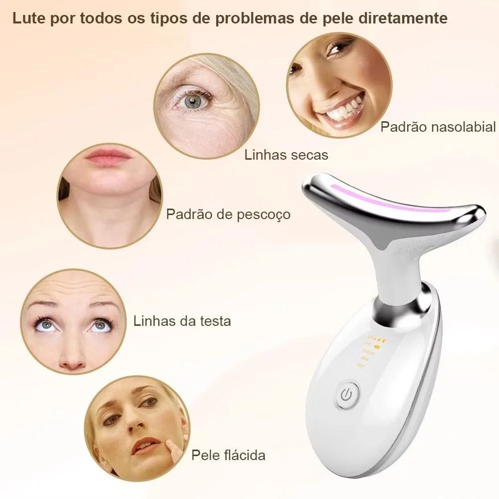Massageador de Pescoço Portátil com LED e Vibração - Imagem 3