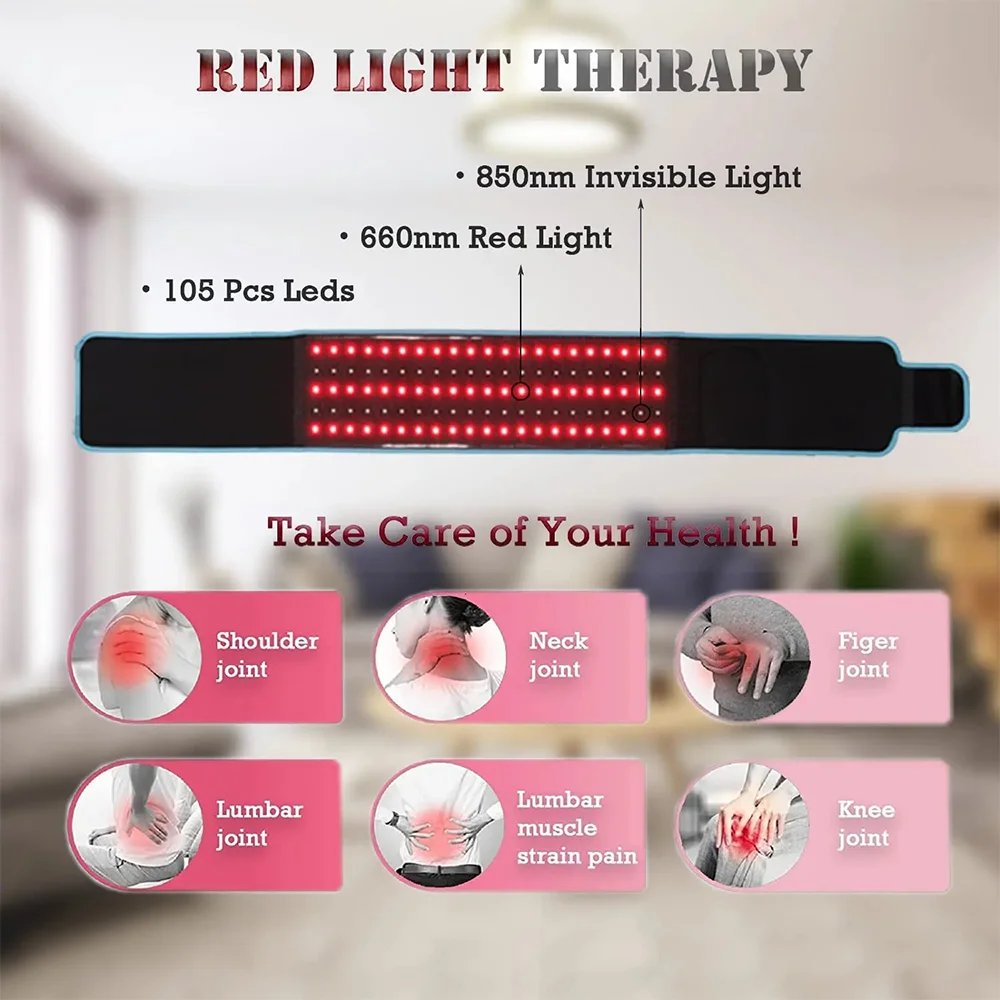 Cinto de Luz LED ZONGKUNG Vermelha e Infravermelha 660nm 850nm - Imagem 2