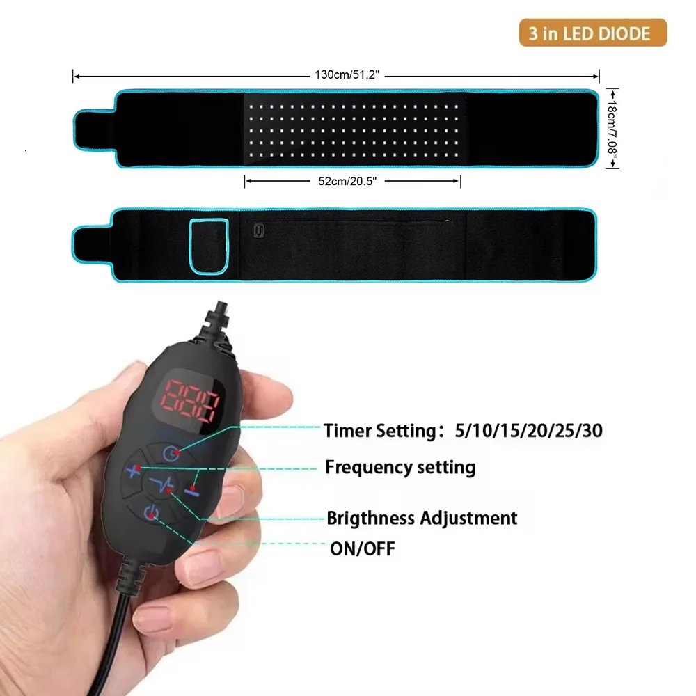 Cinto de Luz LED ZONGKUNG Vermelha e Infravermelha 660nm 850nm - Imagem 5