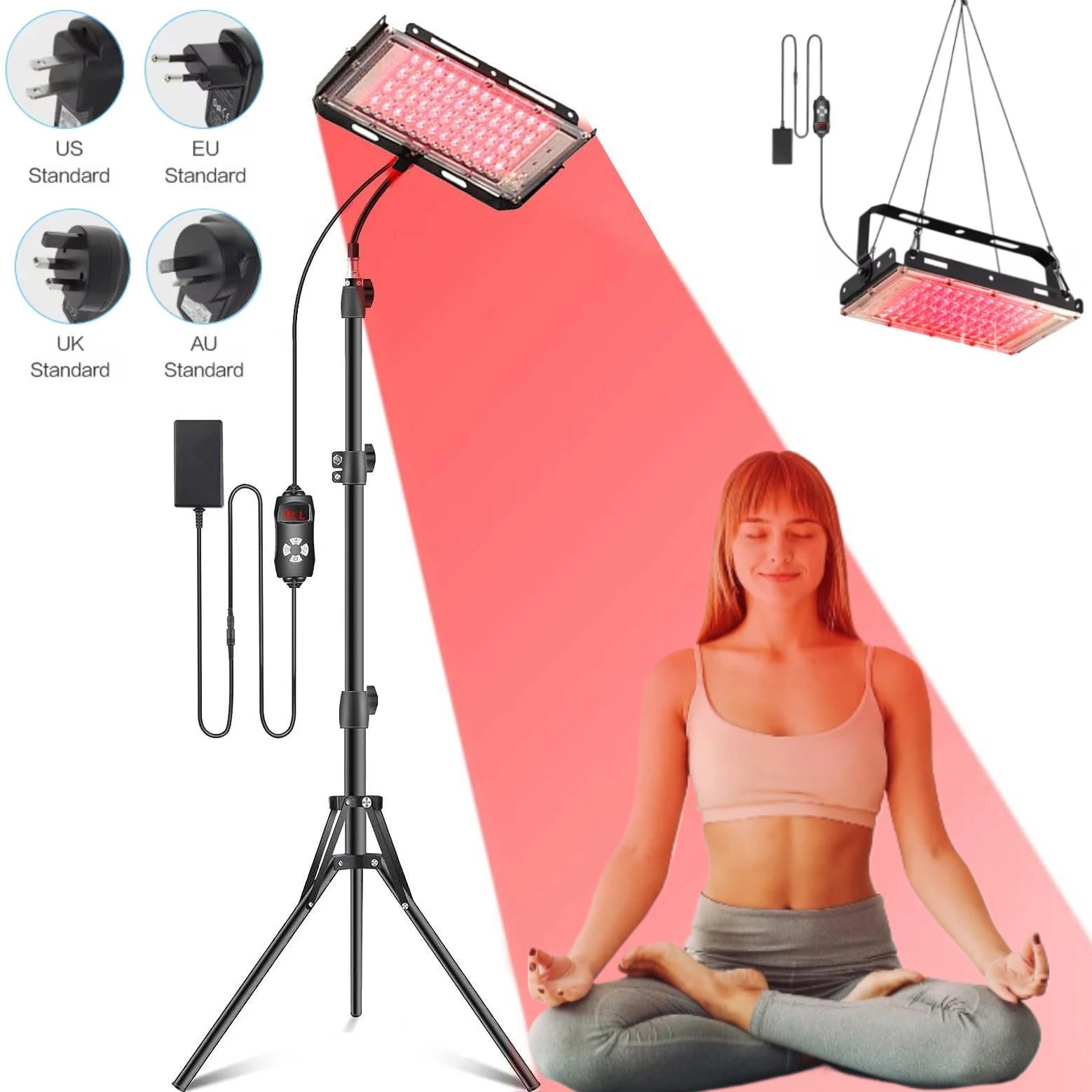 luminária terapia luz vermelha com suporte