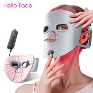 máscara facial led vermelho infravermelho