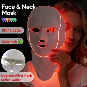 máscara facial led 7 cores sem fio