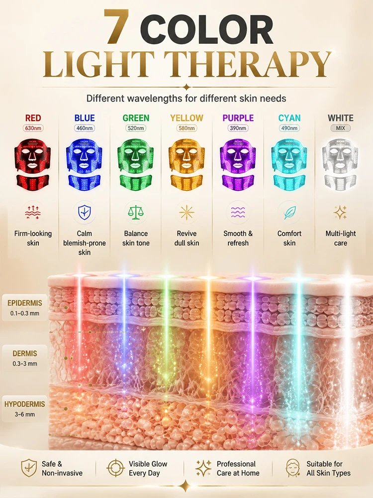 Máscara de LED Facial e Pescoço com 7 Cores - Imagem 4