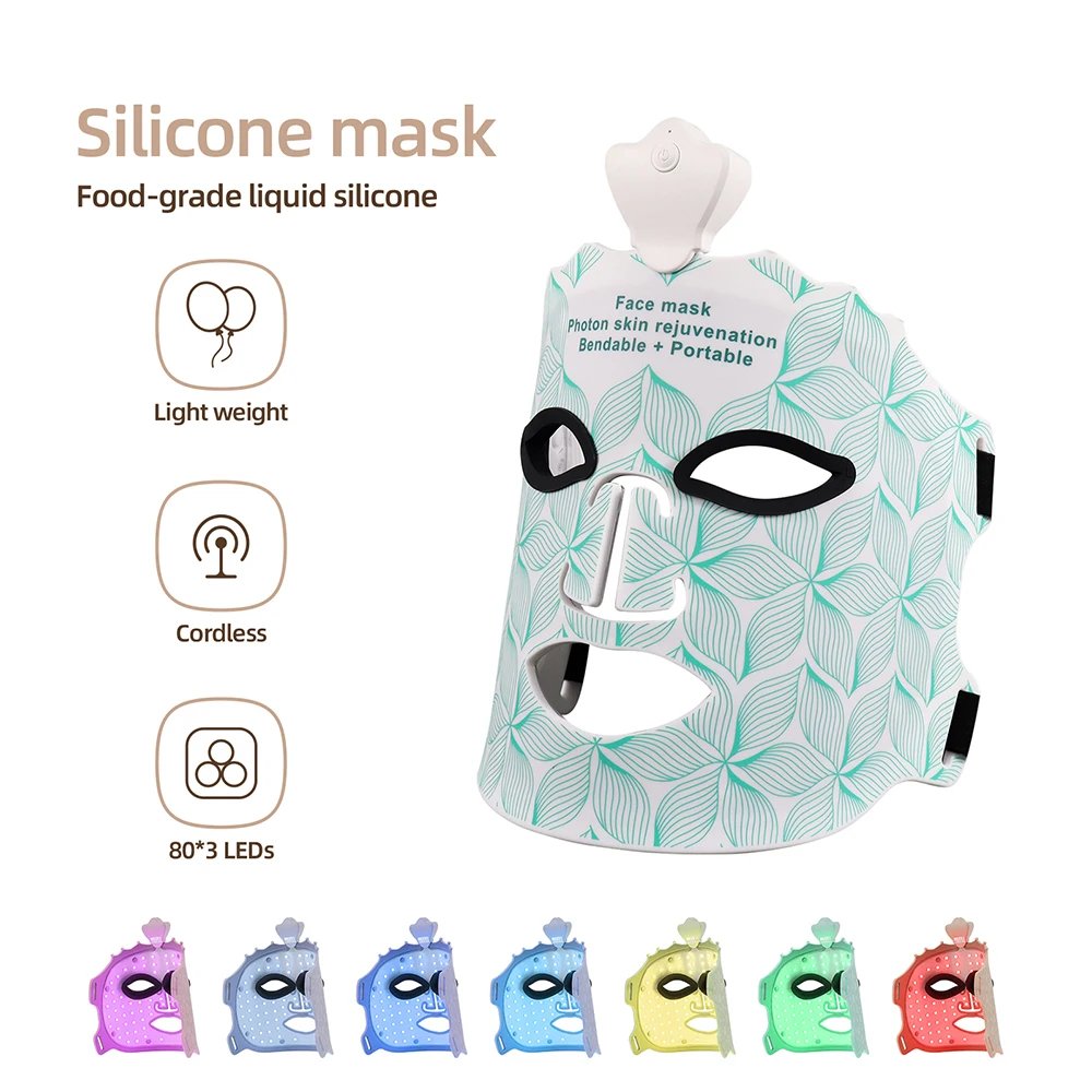 máscara de led facial 7 cores