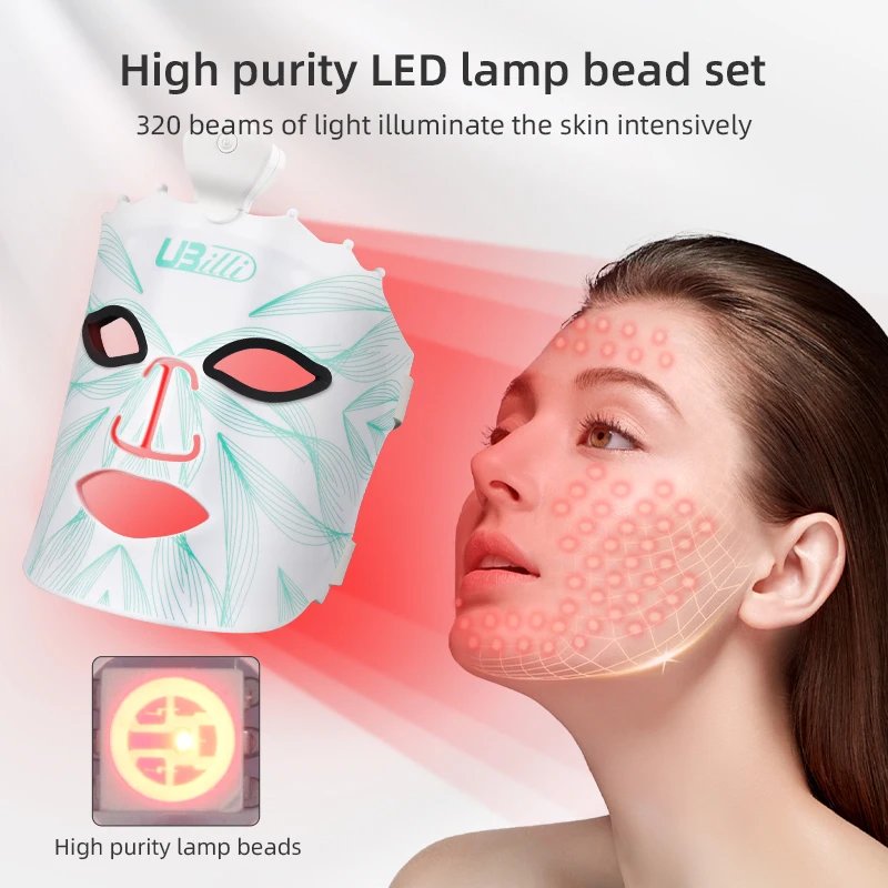 UBilli Máscara Facial LED 7 Cores Silicone Portátil - Imagem 5