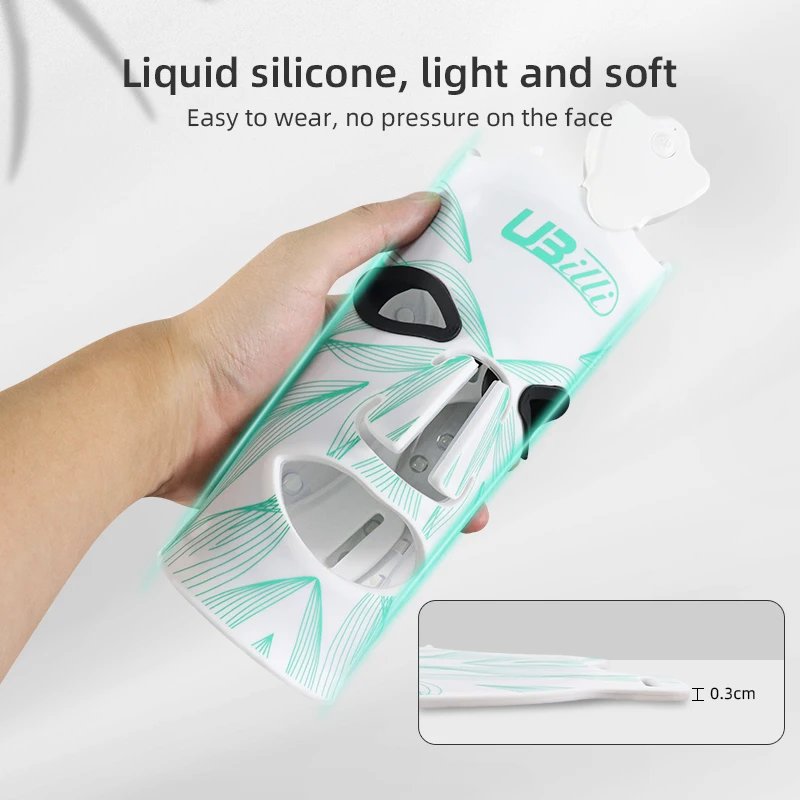 UBilli Máscara Facial LED 7 Cores Silicone Portátil - Imagem 3