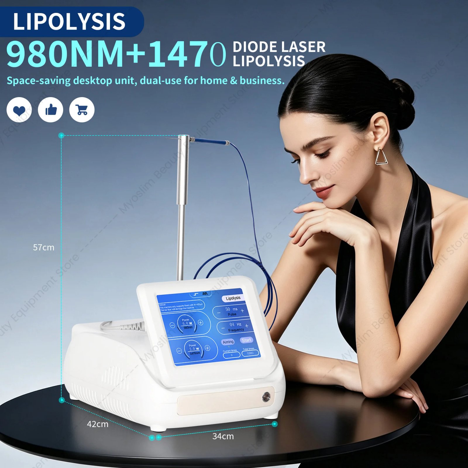 MYOSLIM Aparelho Laser de Diodo 980nm 1470nm para Endolift - Imagem 2