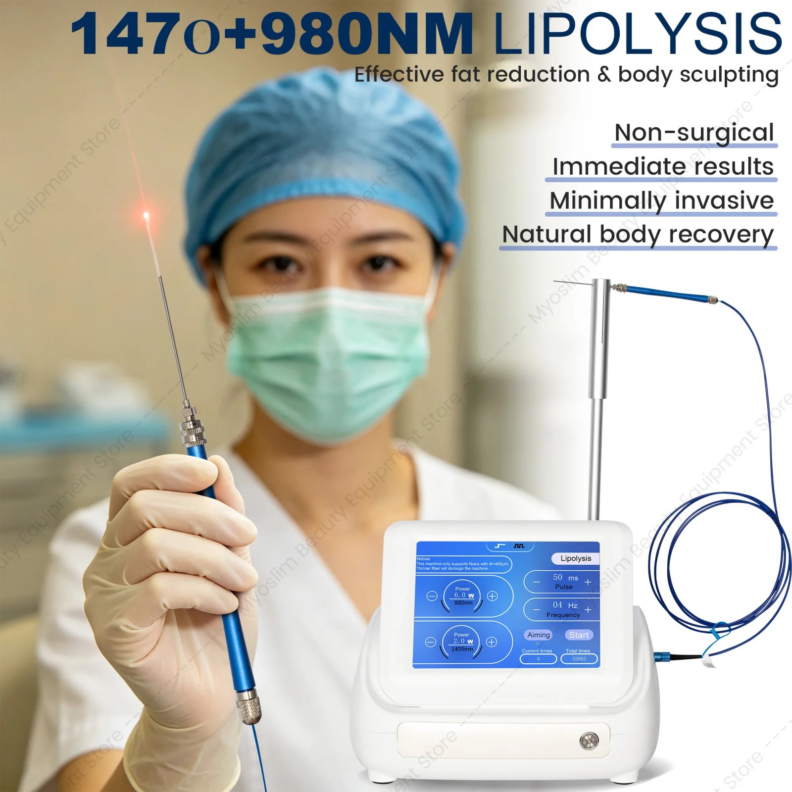 MYOSLIM Aparelho Laser de Diodo 980nm 1470nm para Endolift - Imagem 6