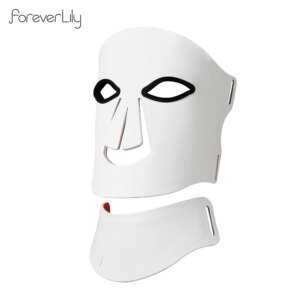 máscara led facial pescoço silicone 7 cores