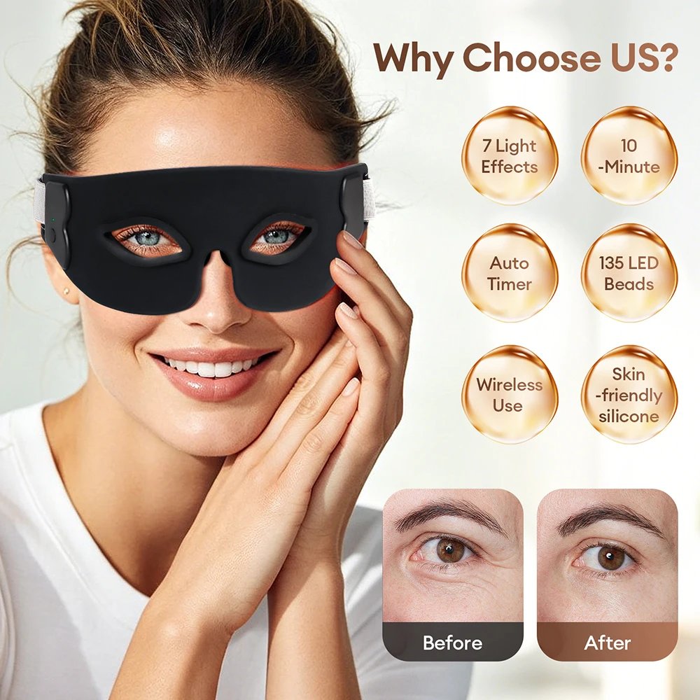 Foreverlily Máscara de Olhos LED Silicone 7 Cores - Imagem 4