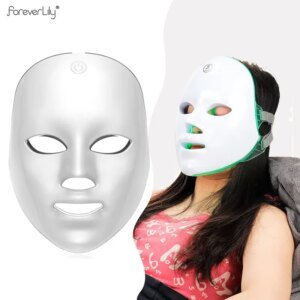 máscara facial led 7 cores recarregável