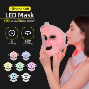 máscara facial led silicone 7 cores