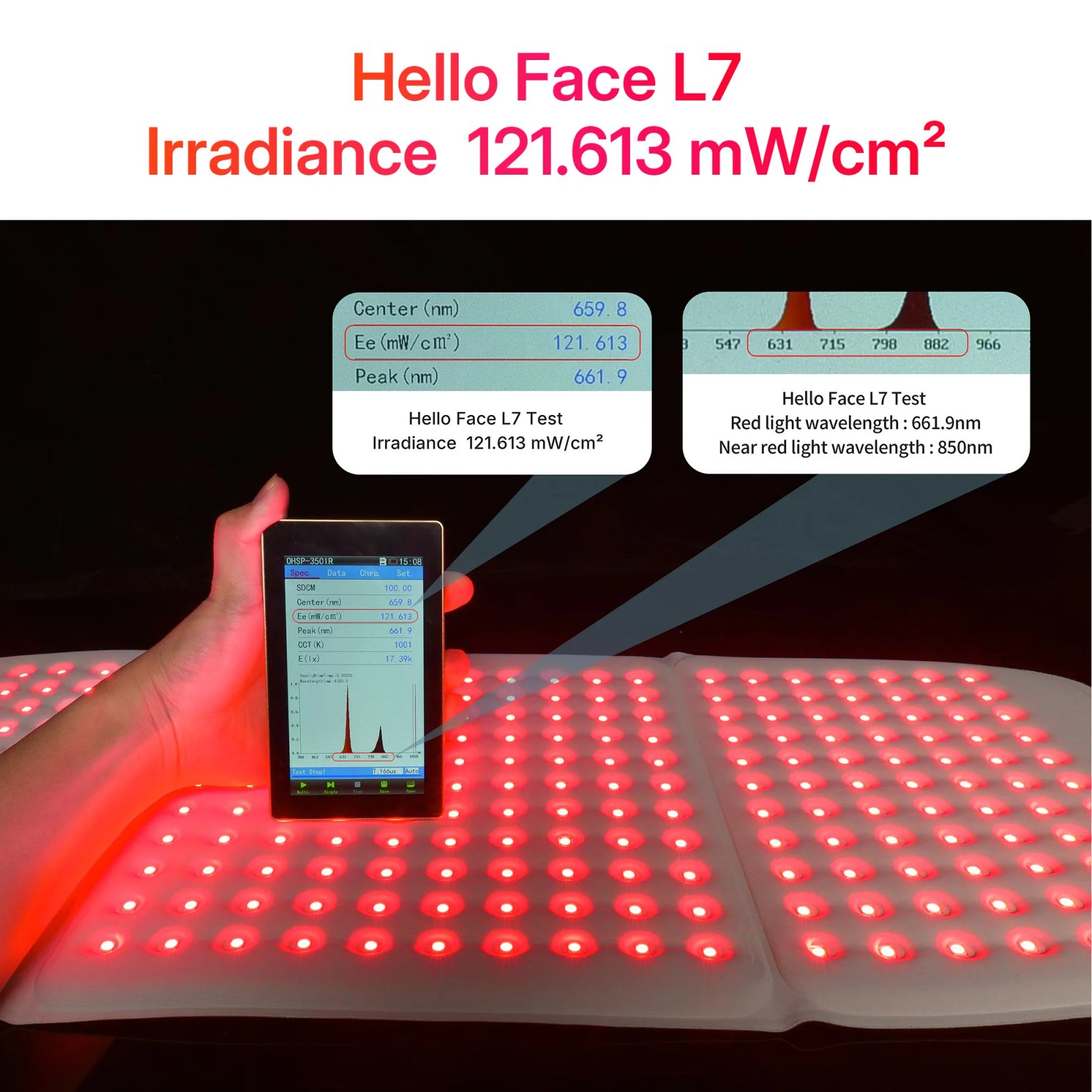 Hello Face L7 Tapete de LED Vermelho e Infravermelho 792 LEDs - Imagem 4