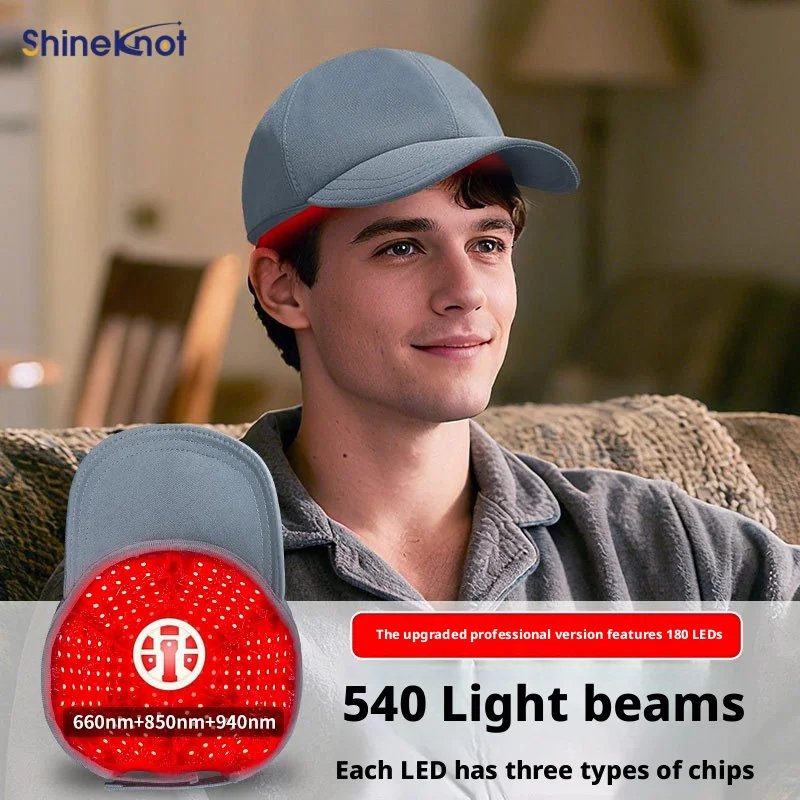 SHINEKNOT Boné 180 LEDs Luz Infravermelha 940nm Cinza - Imagem 2