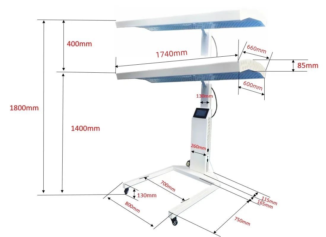 Shanglaite T6000Pro Cama de LED Corporal Vermelha Bivolt - Imagem 5