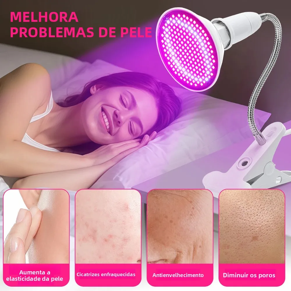 lâmpada de terapia led vermelha e azul