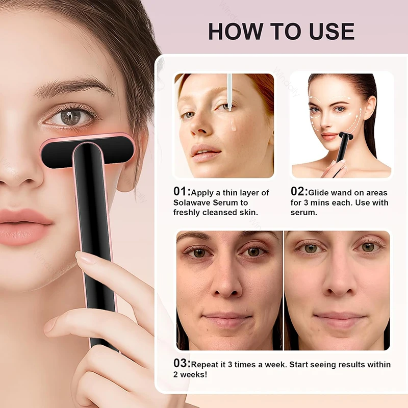 Varinha Facial 7 Cores Microcorrente Vibração e Compressa Quente - Imagem 6