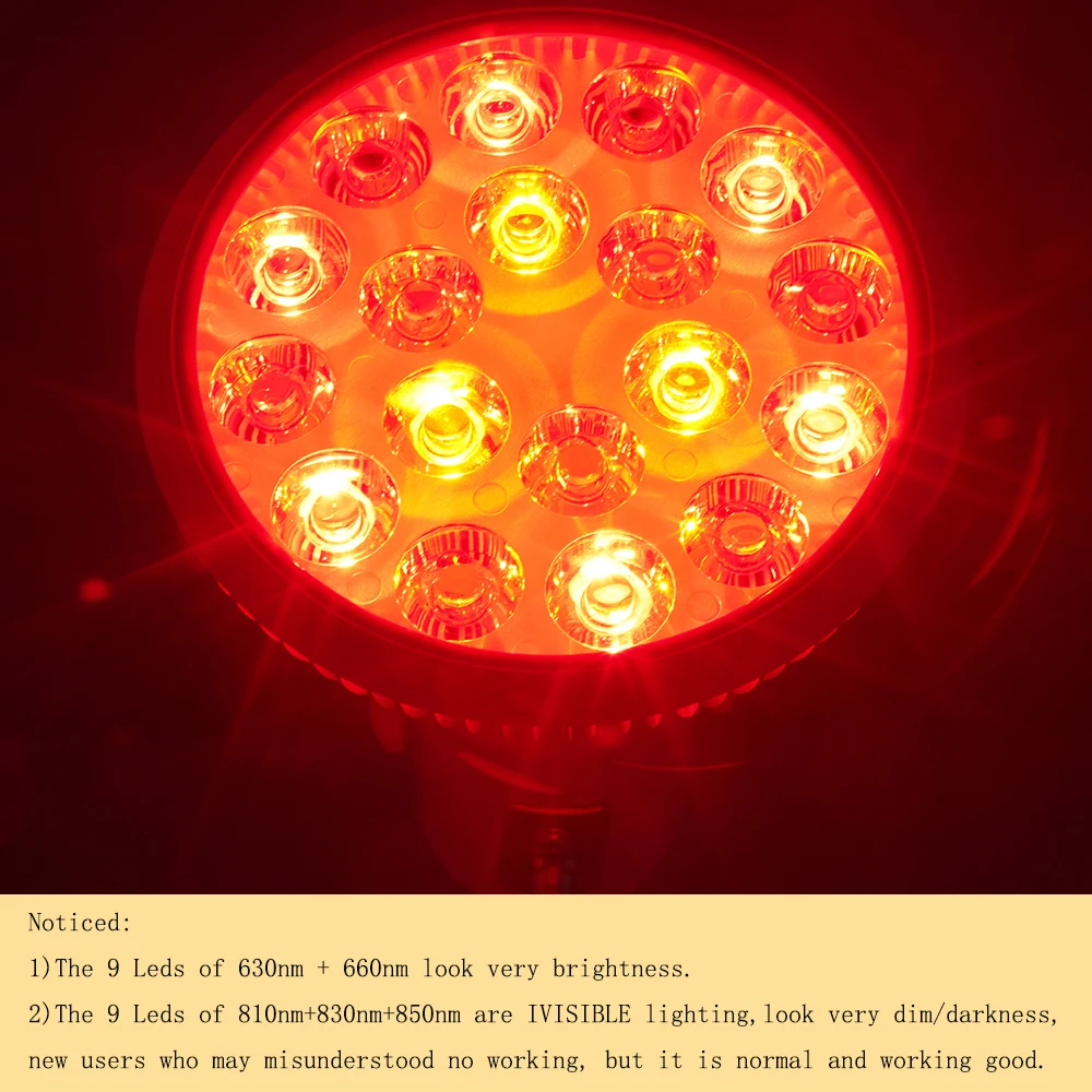 Lâmpada LED Luz Vermelha 54W E27 630nm 660nm 810nm - Imagem 6