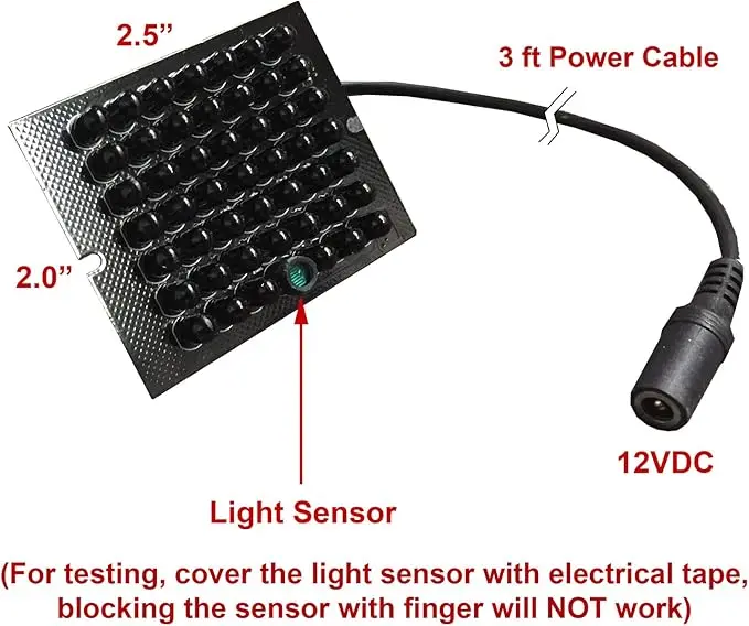 Iluminador Infravermelho 940nm 48 LEDs para Câmera CCTV Preto - Imagem 3