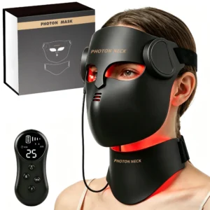 máscara facial led pescoço silicone