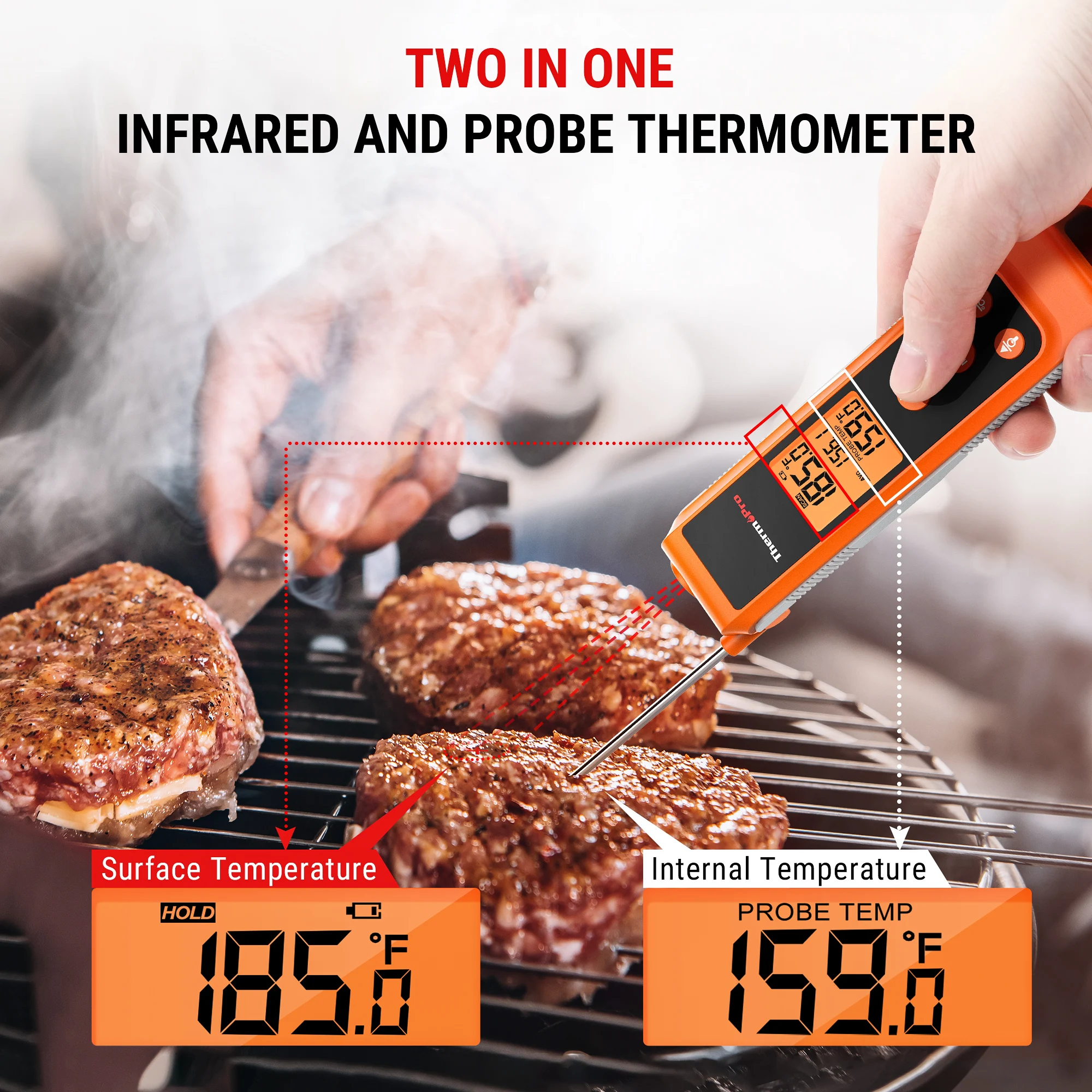 Termômetro de Cozinha ThermoPro TP420 Infravermelho e Sonda - Imagem 3