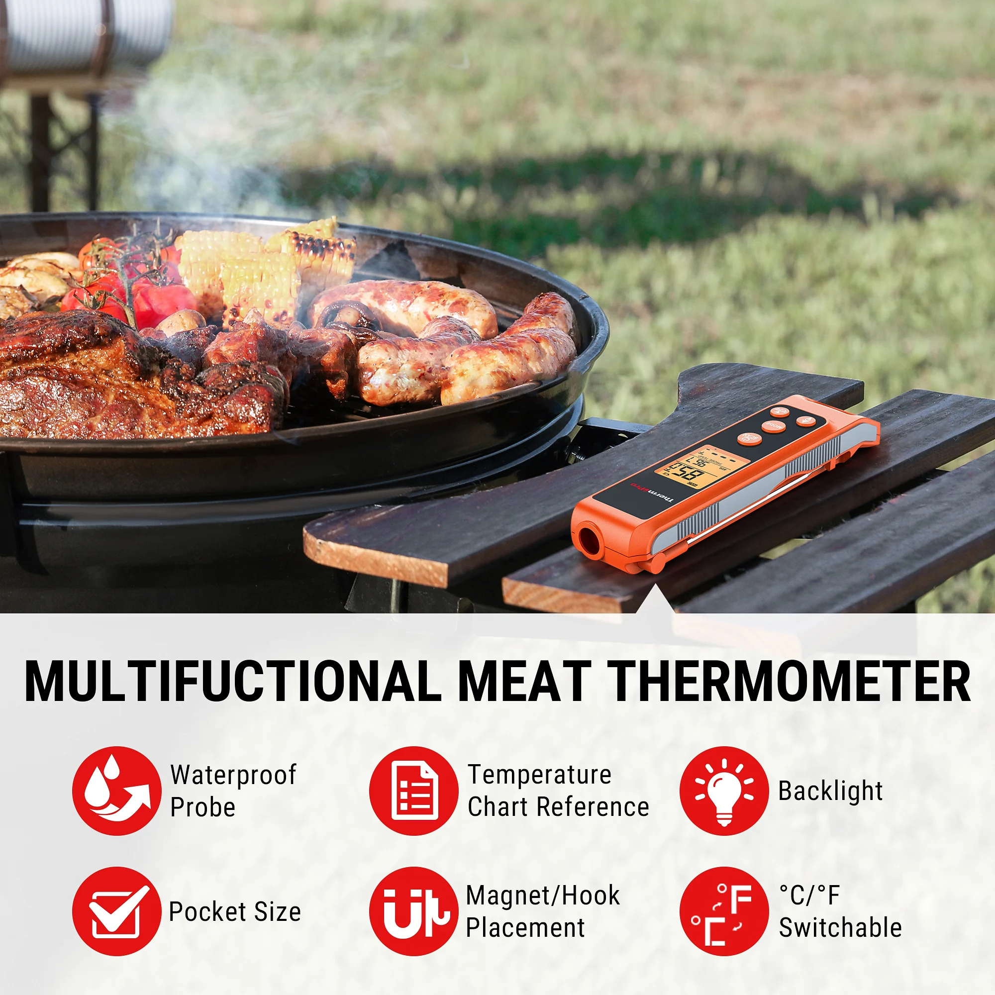Termômetro de Cozinha ThermoPro TP420 Infravermelho e Sonda - Imagem 2