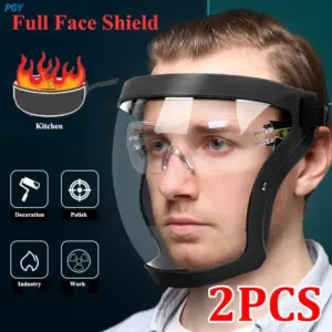 máscara facial protetora transparente