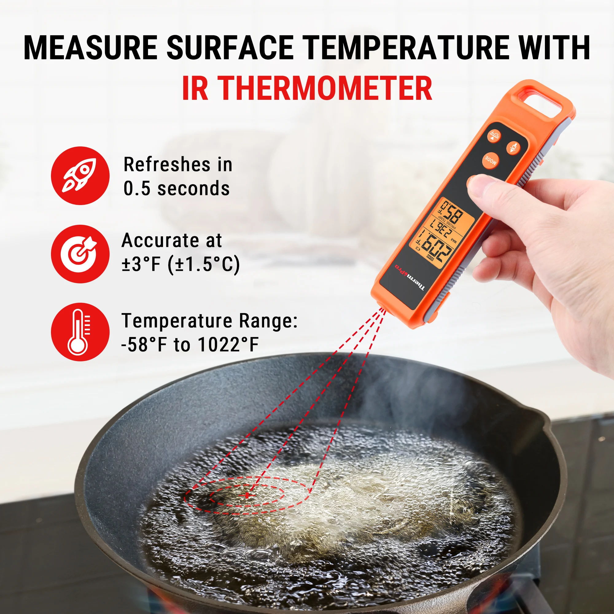 Termômetro de Cozinha ThermoPro TP420 Infravermelho e Sonda - Imagem 5