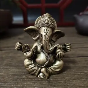 estátua ganesha resina cor bronze