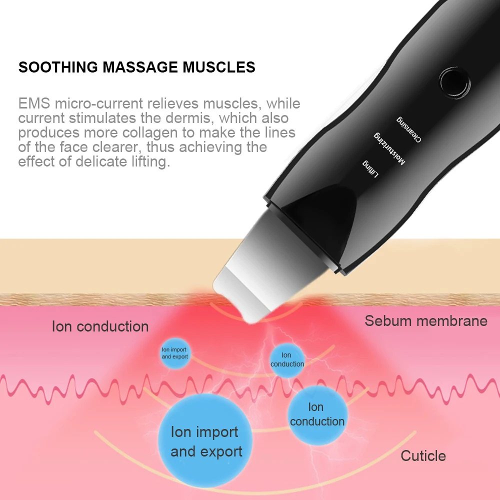 Espátula Facial Ultrassônica para Limpeza de Pele Vibração - Imagem 6