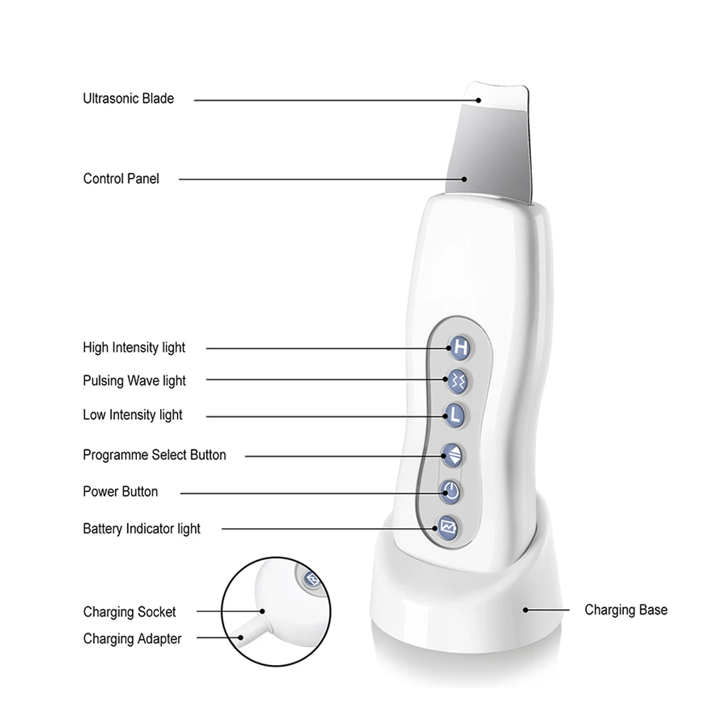Aparelho Esfoliador Facial Ultrassônico Recarregável USB - Imagem 4