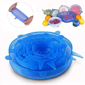 tampa de silicone reutilizável para alimentos
