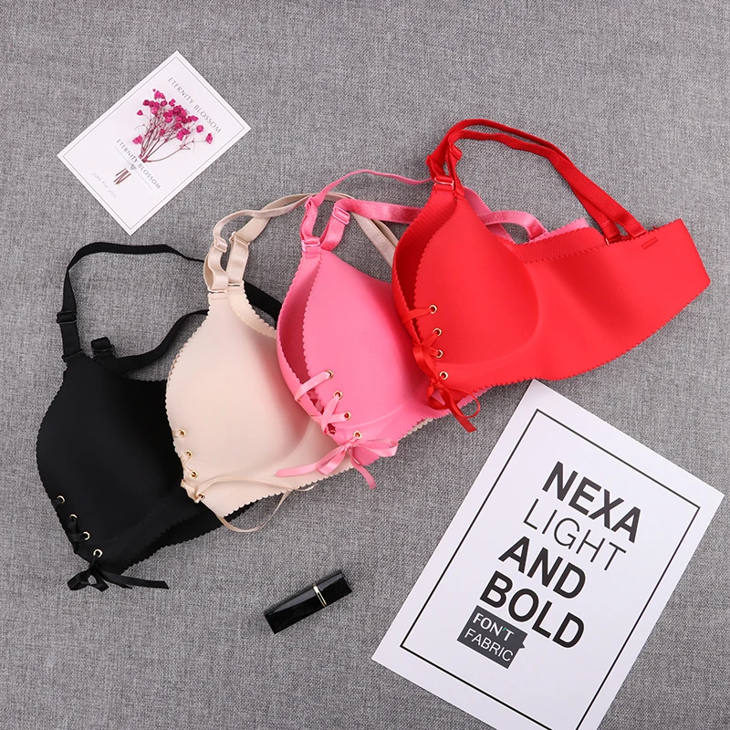 Sutiã Bralette Push-Up Sem Costura Preto - Imagem 3