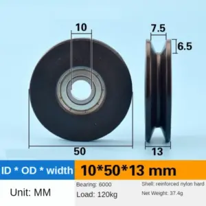 roda polia nylon ranhura v