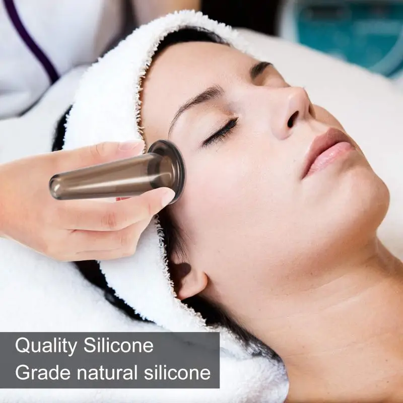 Kit Ventosas Faciais Silicone Copos Massagem Rosto Pescoço - Imagem 3