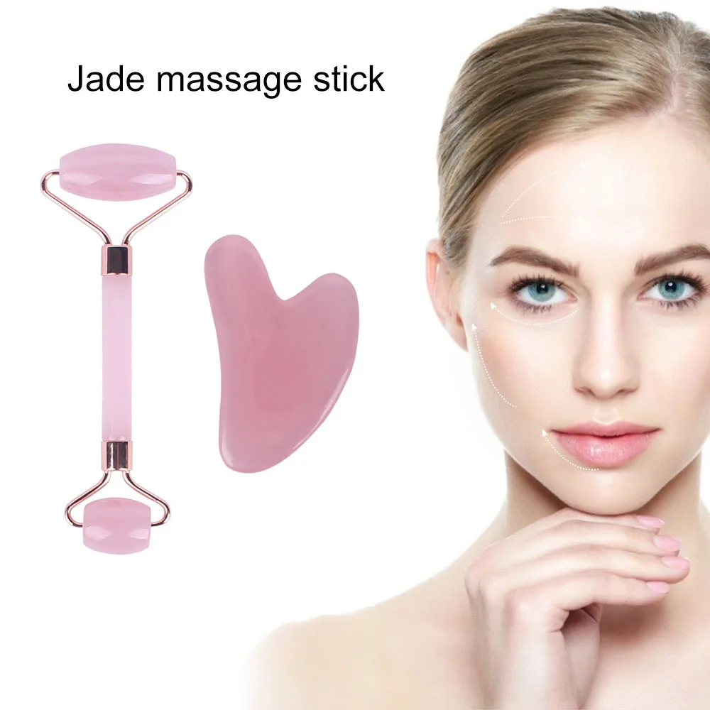 Rolo Facial Resina Rosa Gua Sha Massagem Facial - Imagem 3