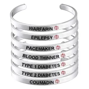 bracelete alerta médico ajustável