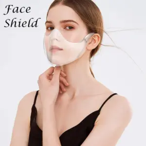 máscara facial protetora transparente