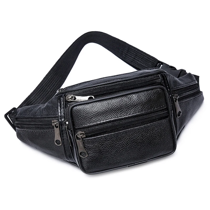 Pochete Masculina Couro PU Cinto Ajustável Bege - Imagem 4