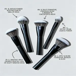 conjunto pincéis de maquiagem facial