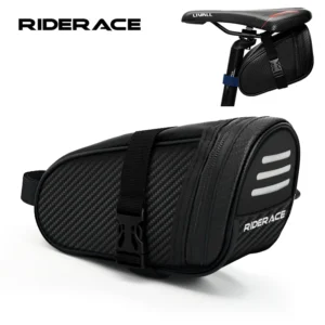 saco de selim de bicicleta preto