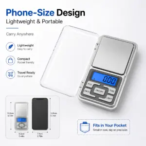 Balança de Bolso Digital 500g 0.01g para Joias